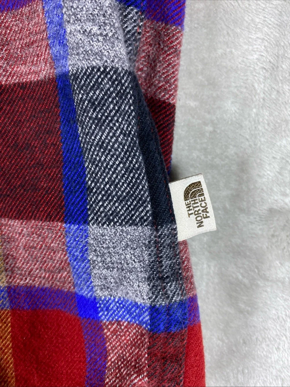 Lot‎ Of Two The North Face Men’s 2XL Plaid Flannel Shirt Red Blue+Green Navy